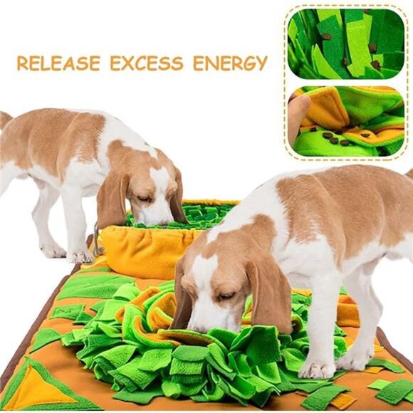 Large Dog Snuffle Mat, Interactive Feeding Mat, 34.6 in x 19.6 in, Squeaker - Picture 2 of 7